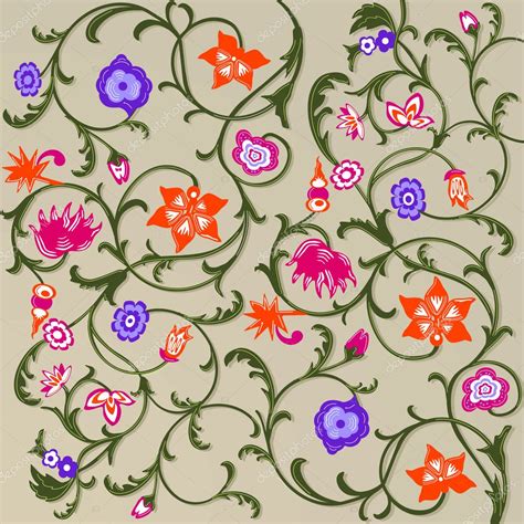 Extend styling for the casual calm of short sleeves. Floral-Muster — Stock Vector © scusi0-9 #2577162