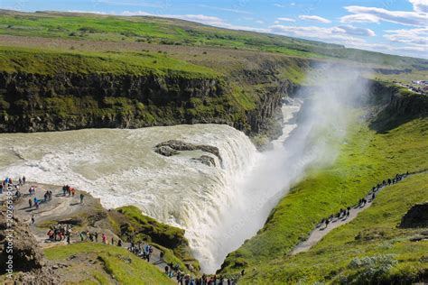 Gullfoss Golden Fallsis A Waterfall Located In The Canyon Of The