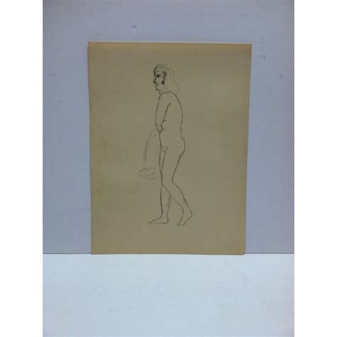 Vintage Original Drawing On Paper Walking By Tom Sturges Jr Circa 1945 Chairish