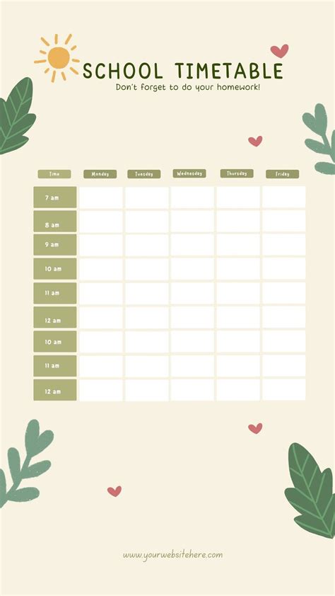 Soft Cute School Schedule Planner Instagram Story Templates By Canva