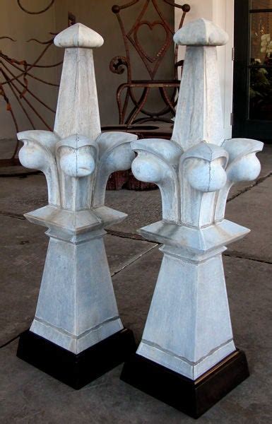 A Large Scaled Pair Of French Gothic Style Zinc Roof Finials At 1stdibs