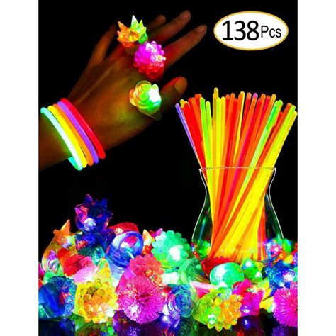 Glow Sticks Bulk Light Up Pump Rings Party Favor Glow In The Dark Toys
