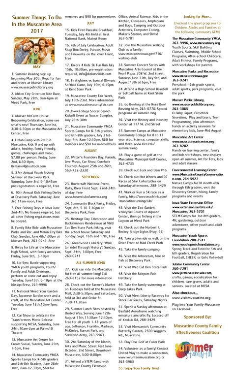 Summer Family Things to Do in Muscatine – Aligned Impact Muscatine County