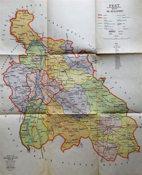 Pest Megye régi térkép 1958 | ÖREGPÉNZ