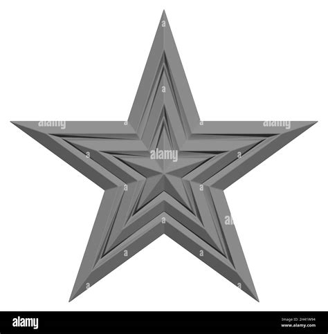 5 Point Star Christmas Star Gray Single Isolated On White