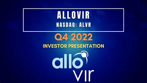 Allovir Alvr Q Investor Presentation Youtube