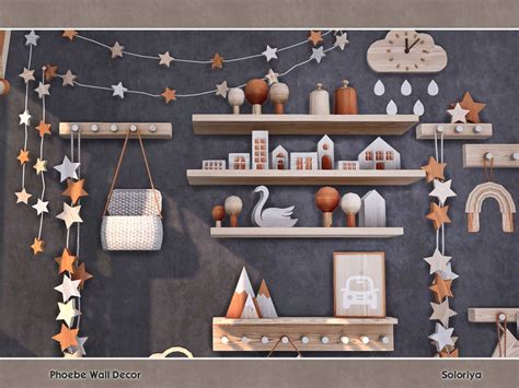 Soloriyas Phoebe Wall Decor Sims 4 Sims 4 Cc Furniture Decorating