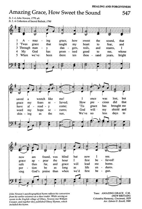 Amazing Grace How Sweet The Sound Christian Song Lyrics Worship