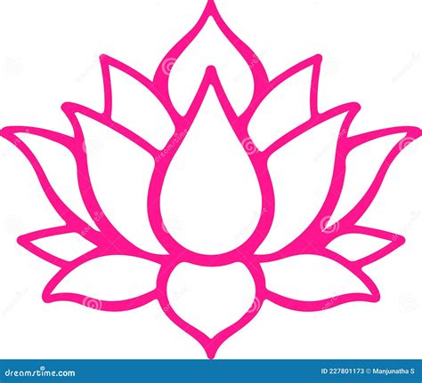 Sketch Of Famous Lotus Flower Outline And Silhouette Editable