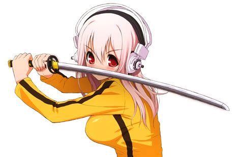 Cosplay Headphones Katana Kill Bill Nitroplus Pink Hair Sonico Super