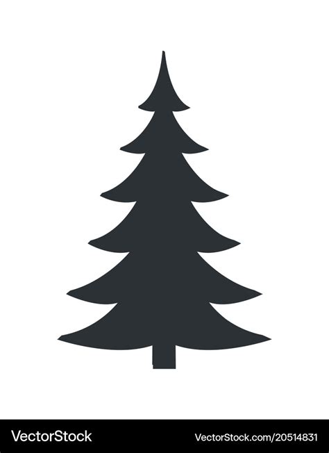 Christmas Tree Black Silhouette Icon Royalty Free Vector