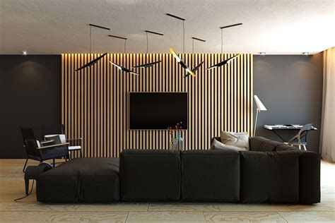 Interior Wood Paneling Designs Slatted Interior Wall Cladding And