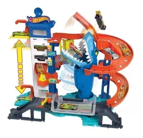 Pista Hot Wheels City Ataque Tiburon Incluye Vehiculo Env O Gratis