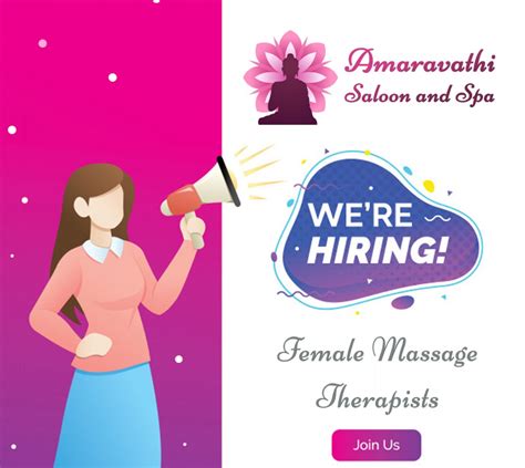 We Are Hiring For Women Massage Therapist Amaravathi Unisex Saloon