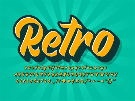 Download Vintage Retro Font 555605 - Download Free Vectors, Clipart ...