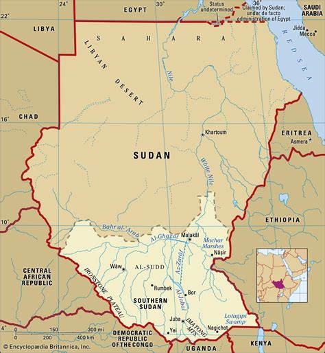 Physical Map Of Sudan South Sudan Maps Com Com