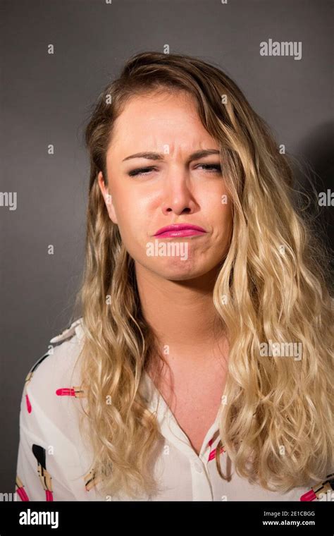 Woman Making Funny Face Stock Photo Alamy