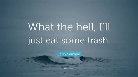 Jerry Seinfeld Quote “what The Hell Ill Just Eat Some Trash”