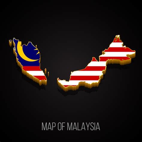 3d Section Map With Malaysia Flag Powerpoint Map Slides 3d Section