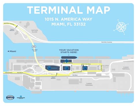 Miami Florida Cruise Port Map Printable Maps