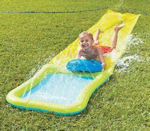 We began the search for an appropriate slip n slide by going to our local dollar store. slip-n-slide1