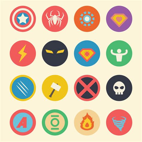 Superhero Flat Icons 652026 Vector Art At Vecteezy