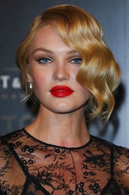 Candice Swanepoel’s Gold Waves And Bright Red Lips Hair Styles Hair Beauty Hairstyle
