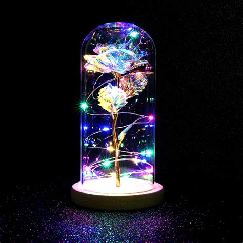 Galaxy Enchanted Rose Led Glass Display Rose In A Glass Enchanted