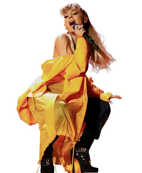 Download Ariana Grande In Yellow Dress On Stage Png Image For Free