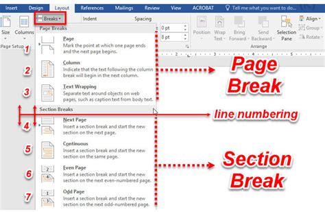 How To Insert Page Section Break In Microsoft Word 2016 Wikigain