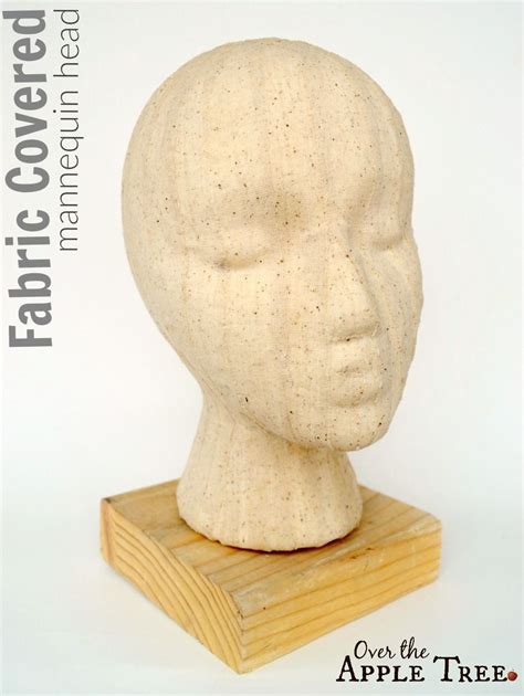 fabric covered mannequin head for displaying crochet hats by over the apple tree styrofoam