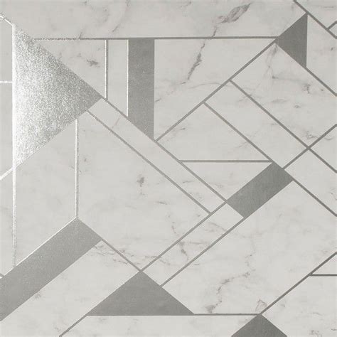 2834 M1467 Gulliver Silver Marble Geometric Wallpaper Boulevard