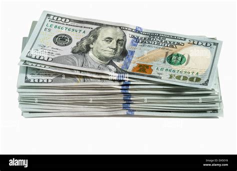 Pile Of Us Currency One Hundred Dollar Bills Stock Photo Alamy