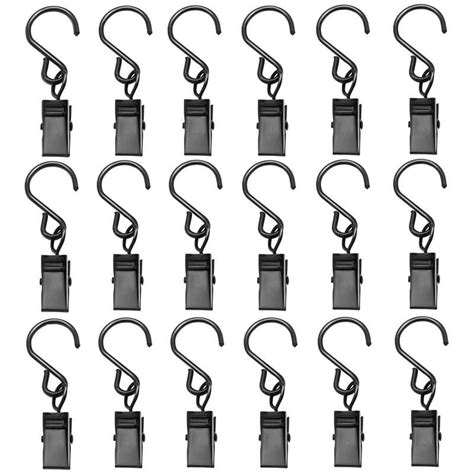 50 pack black s hanging hooks with clips string party light hooks hanger clips curtain clips