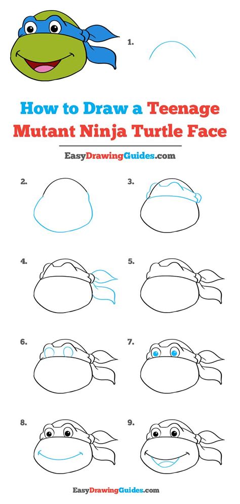 How To Draw A Teenage Mutant Ninja Turtle Face Really Easy Drawing Tutorial Ninja Turtles