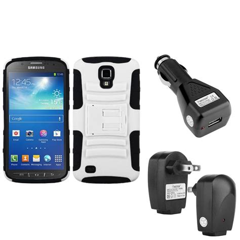 Insten White Hybrid Stand Casecharger Adapter For Samsung Galaxy S4