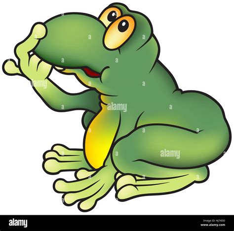 Thinking Green Frog Stock Vector Image And Art Alamy