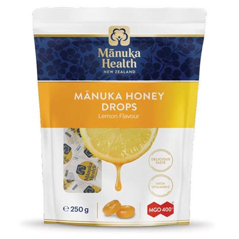 Buy Manuka Health Manuka Honey Drops Lemon Pouch 55 Lozenges 250g