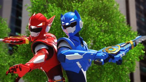 Miniforce X Red And Blue Ranger Kartun