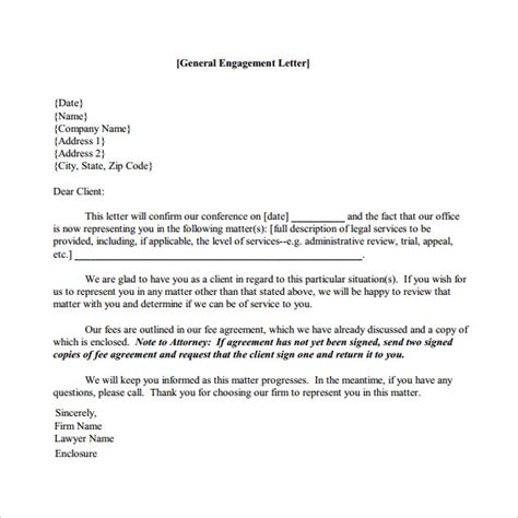 Free 8 Sample Engagement Letter Templates In Pdf Ms Word