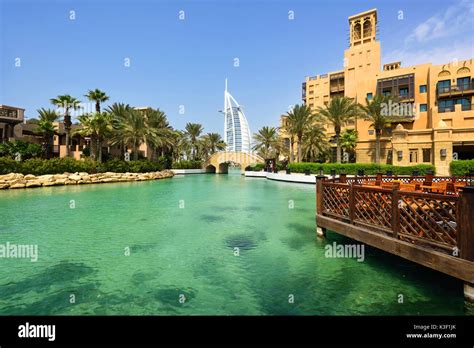 Madinat Jumeirah And The Burj Al Arab Hotel In Dubai Stock Photo Alamy