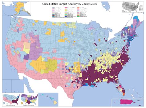 Ancestry Map Of The United States By County Maps On The Web