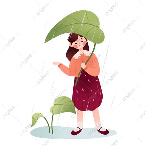 Girl In The Rain Rain Spring Rain Shelter From The Rain Png