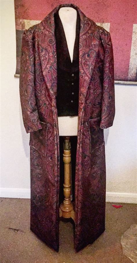 Steampunk Velvet Paisley Sherlock Holmes Victorian House Coat Dressing