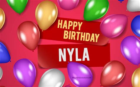 Download 4k Nyla Happy Birthday Pink Backgrounds Nyla Birthday