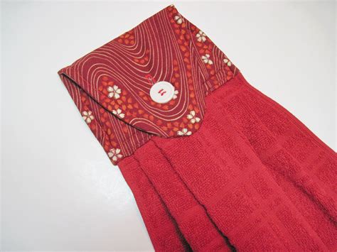 1 utopia kitchen flour sack kitchen towels. Hanging kitchen towel modern button top with dark red in ...