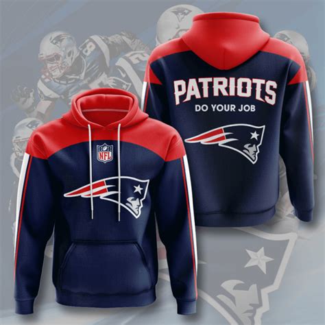 New England Patriots 3d Printed Hooded Pocket Pullover Hoodie For