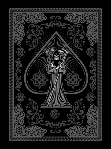 Grim Reaper Skull Of Spades Card Design 1437641 Vector Art At Vecteezy