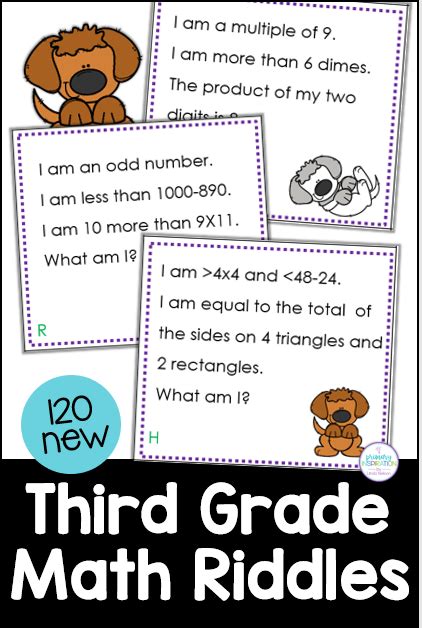 Primary Inspiration More Third Grade Math Riddles For 1 Through 120