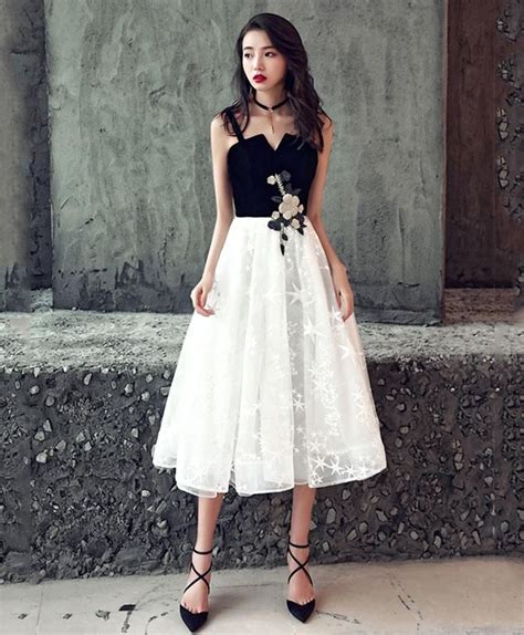 Cute Black And White Short Prom Dress Homecoming Dress Prom Dresses